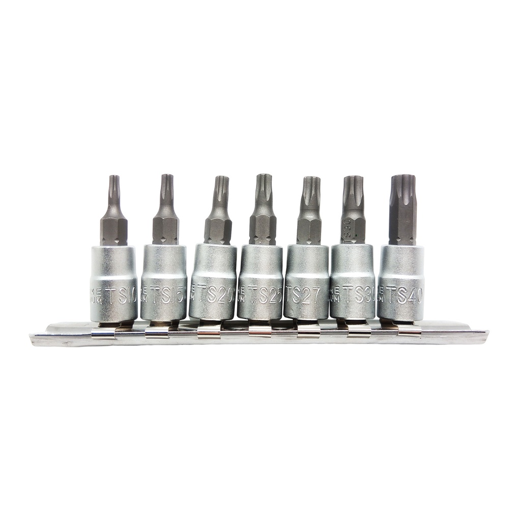 1/4"DR. 7Pcs 5PT. Star Bit Socket Set (Tamperproof)
