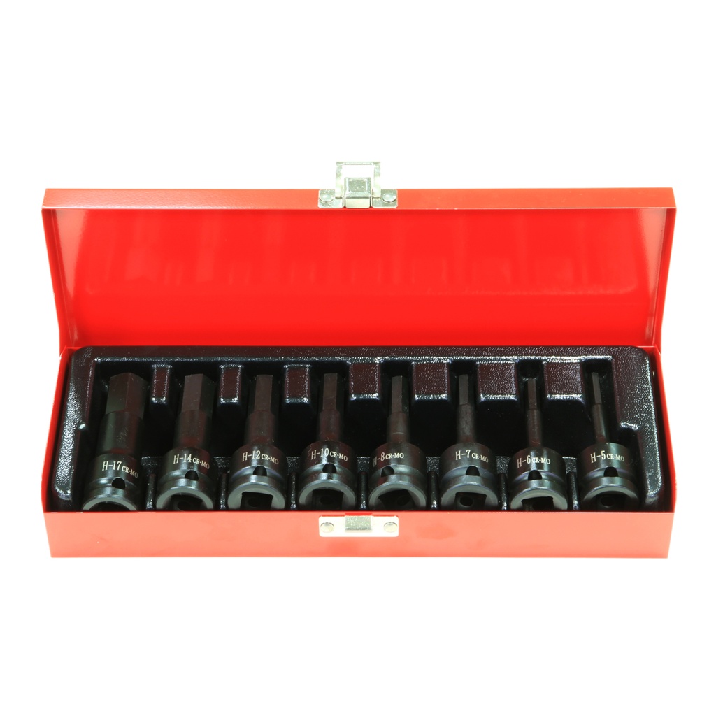 1/2"DR. 8Pcs 氣動六角起子套筒組