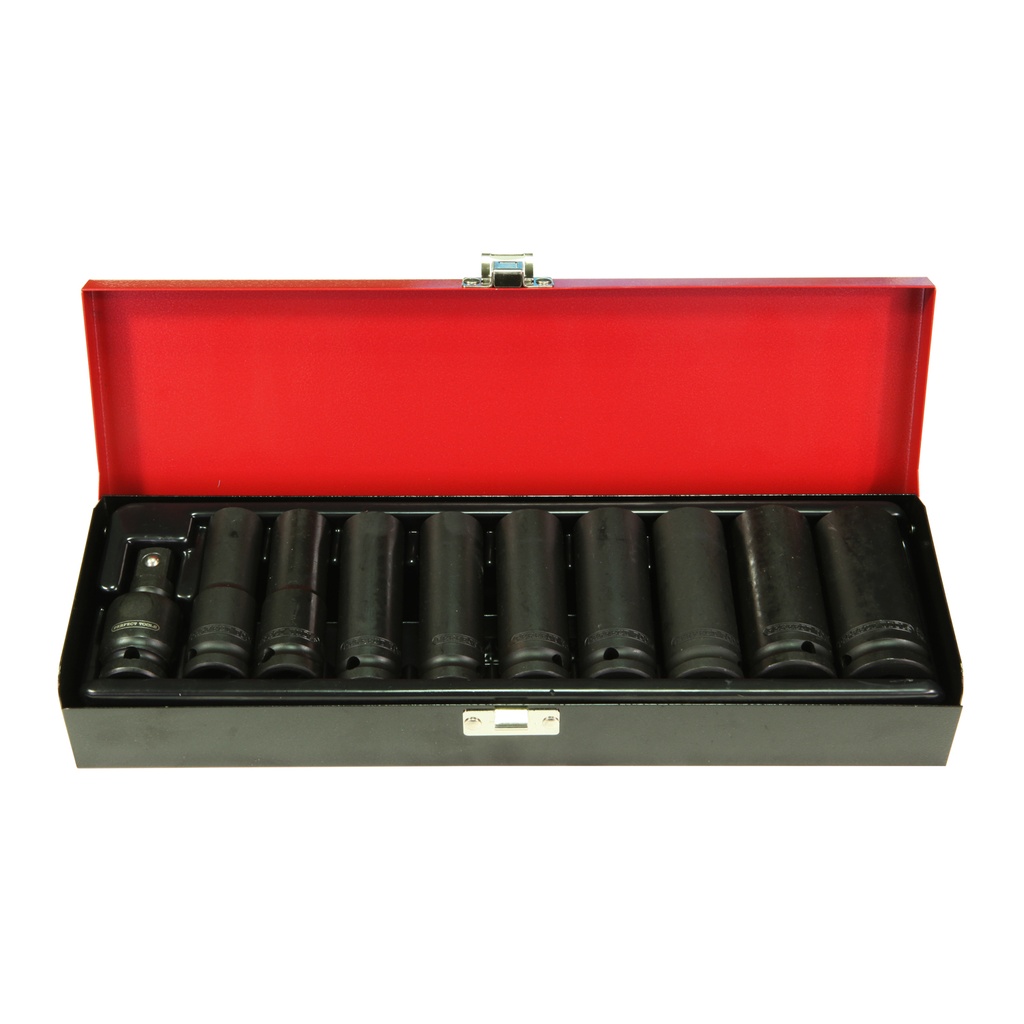 1/2"DR. 10Pcs 長氣動套筒組
