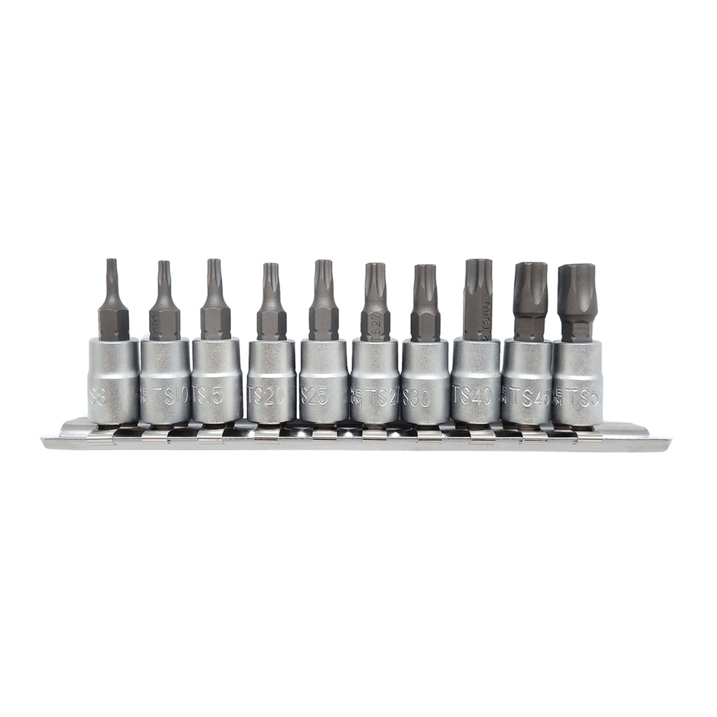 1/4"DR. 10Pcs 星型中孔起子套筒組